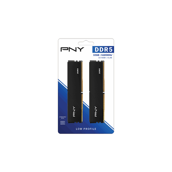 KIT RAM DDR5 32GB PNY LOW PROFILE 5600MTS CL46 (2 MODULOS DE 16 GB)