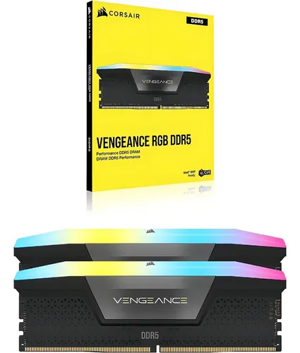 KIT RAM DDR5 32GB CORSAIR VENGANCE RGB 6000MTS (2 MODULOS DE16 GB)