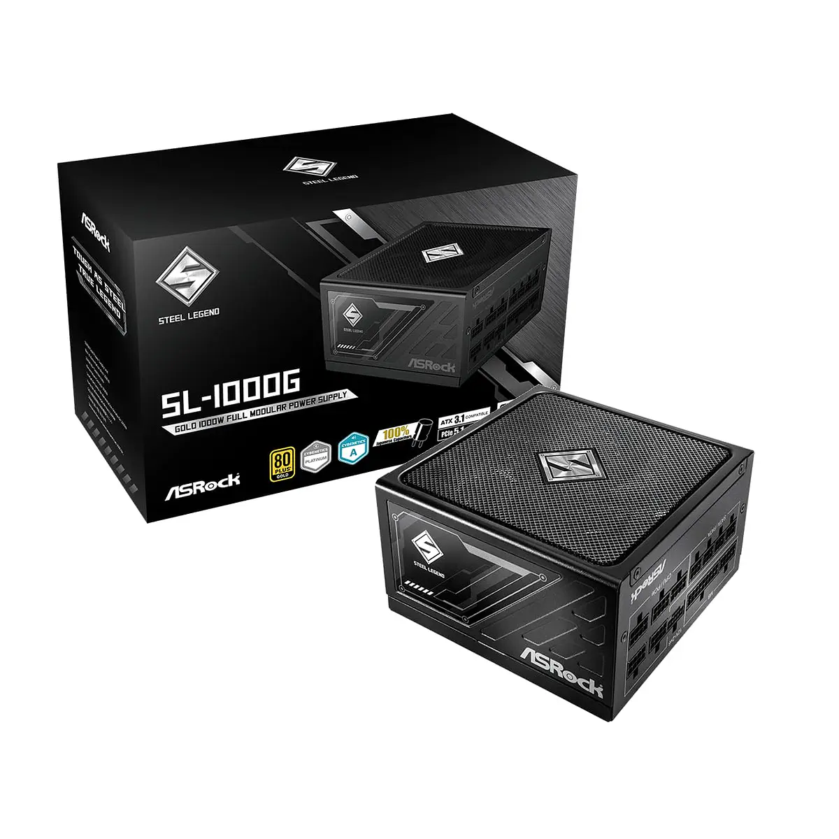 FUENTE ASROCK STEEL LEGEND SL-1000W GOLD 80 PLUS GOLD FULL MODULAR 5.1 NATIVO