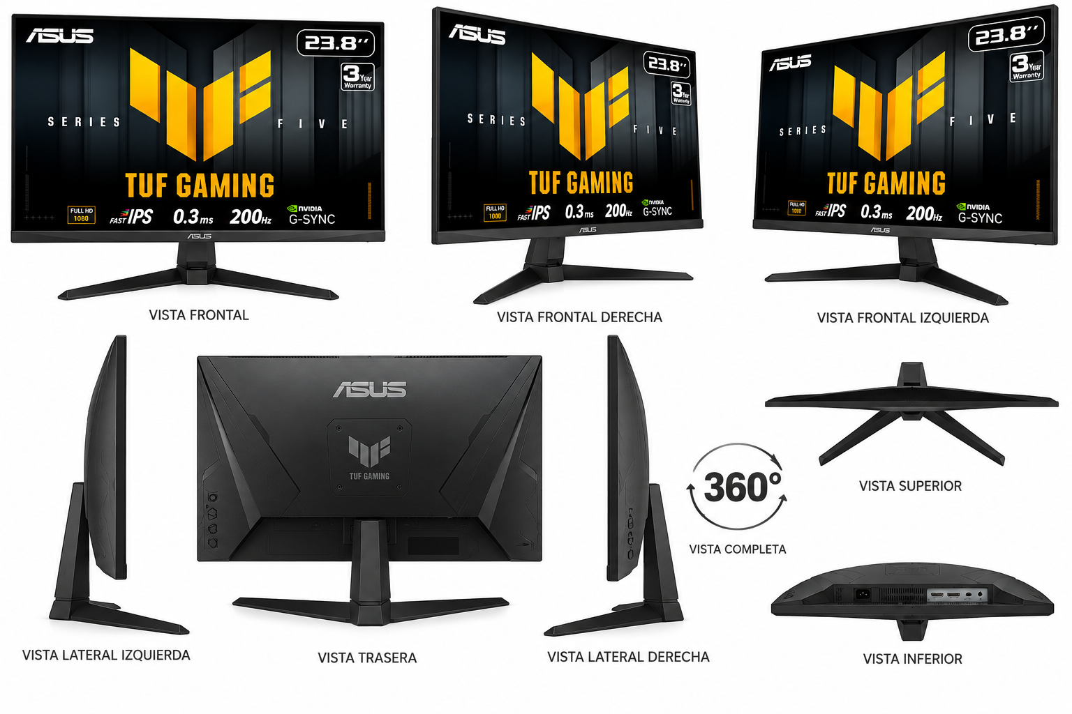 MONITOR ASUS TUF GAMING 24" VG5A SERIES FHD IPS 200HZ - Imagen 3