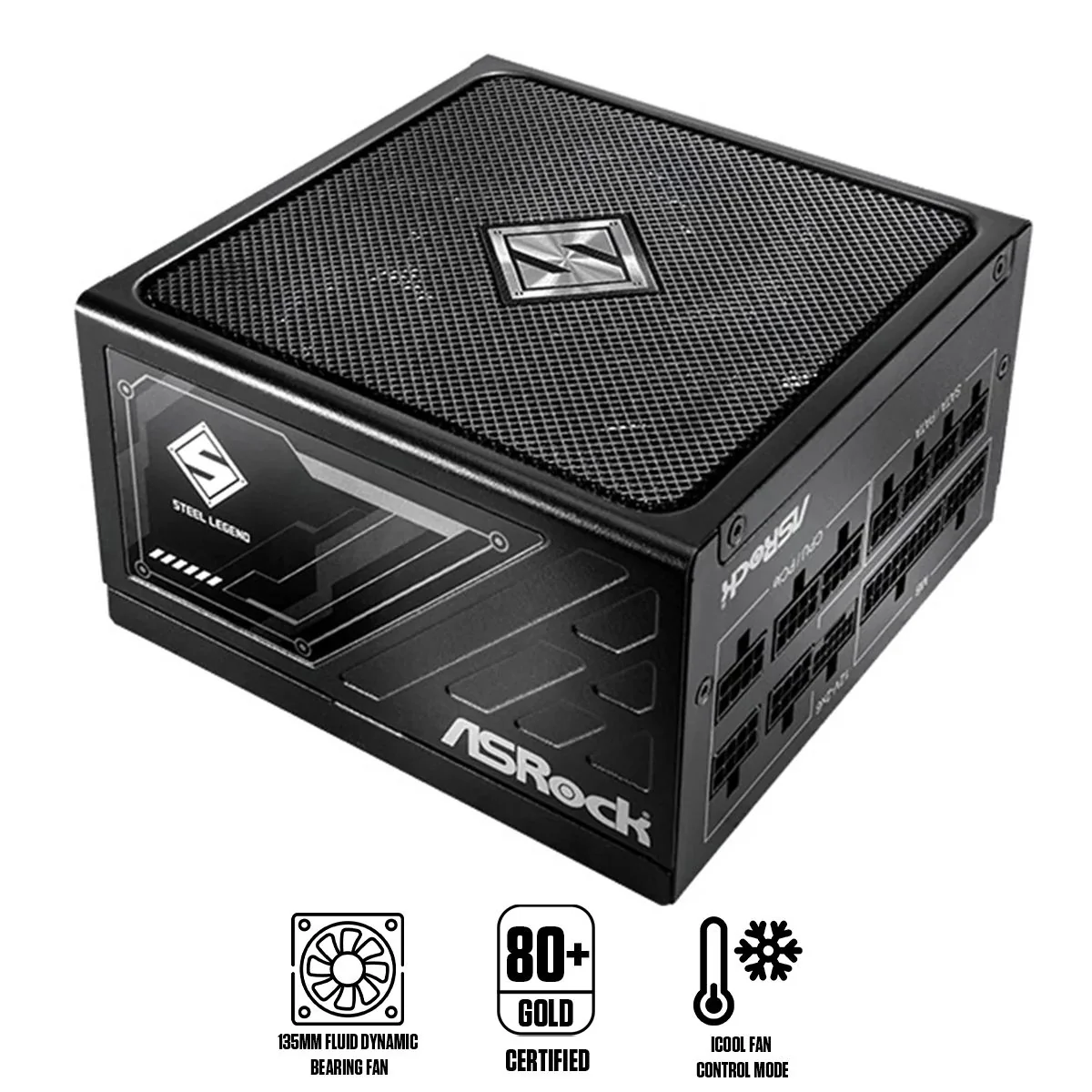 FUENTE ASROCK STEEL LEGEND SL-1000W GOLD 80 PLUS GOLD FULL MODULAR 5.1 NATIVO - Imagen 2