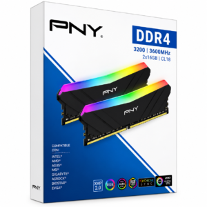 KIT 32GB PNY EPIC-X RGB DDR4 3600MHZ CL18 (2 MODULOS DE16 GB)